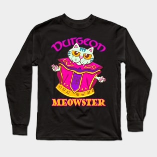 Cute Kitty Cat Dungeon Meowster Long Sleeve T-Shirt
